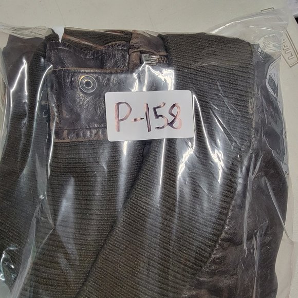 Vintage Context Brown Leather Collared Distressed Aviator Moto Jacket Coat - Picture 16 of 16